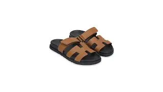 Hermes Femme Epsom Chypre Sandals Natural Sz 36.5