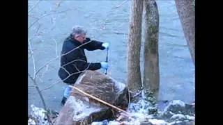Changing Charcoal Packets in Wolf Creek Downstream from Coonskin Hollow
