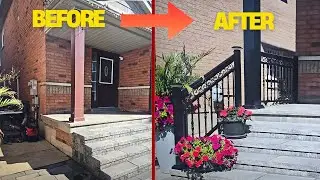 Replacing Wooden Columns with Aluminum + Installing Decorative Scroll Railings Porch Upgrade