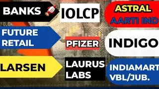FUTURE RETAIL SHARE NEWS |LARSEN |IOLCP |LAURUS LABS|ASTRAL |AARTI IND | INDIGO|INDIAMART  |VBL|STFL