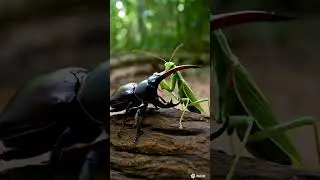 Stag Beetle vs. Praying Mantis: Nature's Epic Showdown!