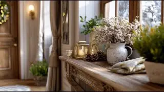 Winter Hallway Decorating Ideas with Vintage Accents for a Warm Transitional Space!