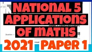SQA National 5 Applications Of Mathematics 2021 Paper 1 Full Solutions