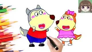 HOW TO DRAW WOLFOO AND LUCY / WOLFOO CARTOON FOR KIDS / CARTOON DRAWING #drawsocute