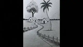 How to draw a scenery drawing with pencil sketch | Pencil drawing | step by step 
