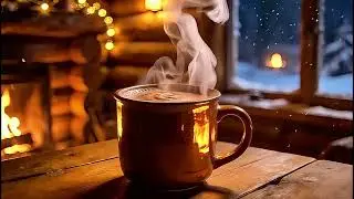 Peaceful Winter Cabin 🔥 Snowfall ASMR Sounds