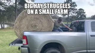 Big Hay Struggles On a Small Farm, How We Handle Unloading and Moving #hay #johndeere