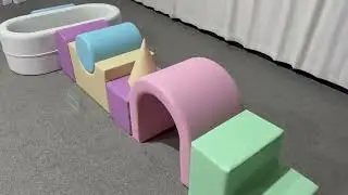 Pastel Soft Play Climb & Tunnel Set for Toddlers | Indoor Foam Obstacle Kit by Globalltoy