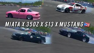 Miata x 350z x Mustang x S13 Drifting en Clean Culture Puerto Rico