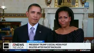 President Trump facing backlash after social media post featuring the Obama's