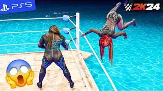 WWE 2K24 - Women's Water Royal Rumble Match | 4K