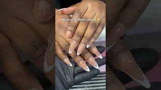 Nail transformation 👀 #acrylicnails #frenchnails #ovalnails #whitenails #frenchtipnails #almondnail