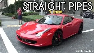 Ferrari 458 Italia w/ Straight Pipes - Loud Acceleration in Town