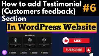 How we can add Testimonial Customers feedback Section  on WordPress ecommerce website
