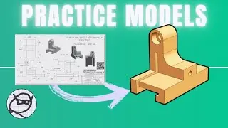 2D Drawing to 3D CAD - PRACTICE MODEL- Exercises for Onshape, SolidWorks - SLIDE GAUGE