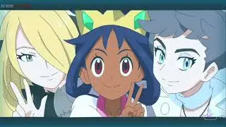 Iris se saca una foto con Cynthia y Diantha