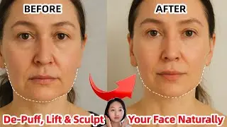 5-Minute Face Lymphatic Drainage Massage | De-Puff, Lift & Sculpt Your Face Naturally