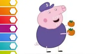 😍🥰dad peppa pig🐷l father peppa pig drawing l colorful❤💛💚💙drawing for kids l easy drawing l Peppa pig