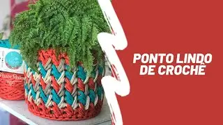 Crochê com fio de malha - Feather Stitch