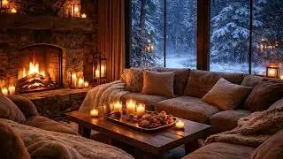 Fireplace & Winter Night Sounds ❄️🔥 | Cozy Fire Crackling for Sleep, Relax & Study