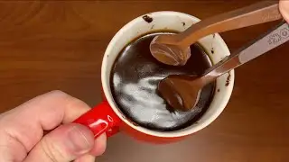 Melting Choco Spoons Into Coffee ☕️🍫🥄🤤😋 Mocha Coffee