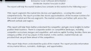 Enterprise Social Software (ESS) Industry - Demand Analysis & Worldwide Market Forecasts 2019
