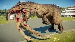 50 Carnotaurus vs 3 Indominus Rex | Battle of Attrition | Jurassic world evolution 2