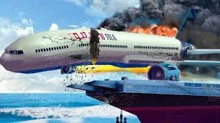 Qatar Airbus A350 Airplane Collide & Crash After Mid Air Explosion