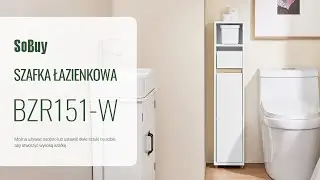 SoBuy Wysoka szafka łazienkowa丨Narożna szafka łazienkowa丨Szafka łazienkowa z p&oacute;łkami丨BZR151-W