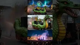 DJ Prism Shift - Zurich Street Parade Dragon-Float Set | Iconic Dragon Mask, Lasers, CO2, Streamers