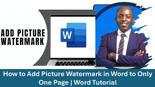 HOW TO ADD PICTURE WATERMARK IN MS WORD