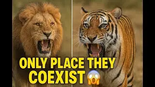 &ldquo;ONLY Place on Earth Where Lions & Tigers Coexist 😱  Rare Wild Footage'' #viralvideo #facts #animals