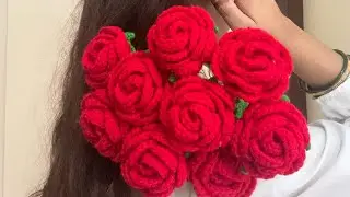 Beautiful Crochet Roses easy tutorial in Hindi#crochet#crochetroses