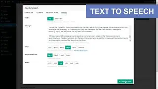How to transform Text to Speech using Green AI Assistant