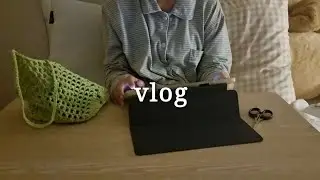 뜨개로그ㅣ자기 전까지 붙잡은 뜨개 가방🧶 feat. 파스타🍝 도전, 왓츠인마이백(eng)