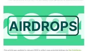 Top 16 Upcoiming #airdrops in 2024 according to Coingecko.com