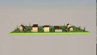 Low Poly Town 3D Modeling - Cinema 4D