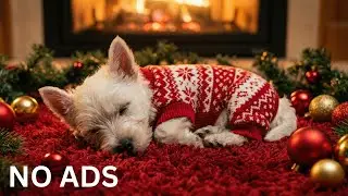 12 HOURS of Christmas Westie Puppy Sleep Music 🐶 Calming Dog Relaxation & Cozy Fireplace Ambience