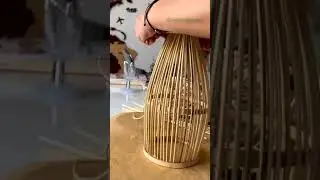 Bamboo and rattan lanterns decorate the tea room #shorts #shortvideo #pendantlight