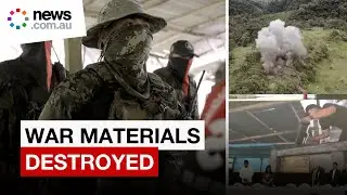 Guerilla faction in Colombia destroy their weapons for peace