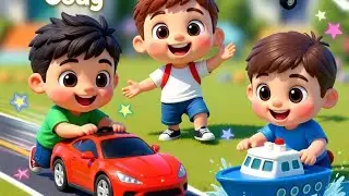 Plays with toy car and submarines - learn vehicle by Krishnatoon kids songs nursery rhymes 