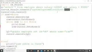 ORACLE DATABASE CONNECTIVITY IN PYTHON IN HINDI