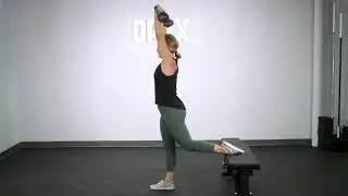 Kettlebell Overhead Rear Foot Elevated Split Squat - OPEX Exercise Library