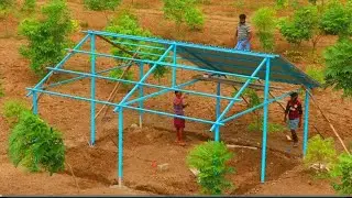 Real Quick Building of Shed withSheetMetal for Roof Making Shed for Cow,Cattle & Goats in 3 days