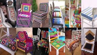 Stylish And Creative Hand Knitting Crochet Chair Cover Design Ideas - Granny Square Knitting Pattern