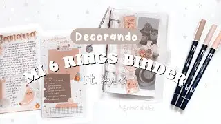 Decorando mi 6 rings binder + apunte🧺🍓✨|| ft. Sylvia Montemayor