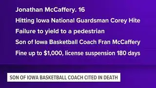 Son of Iowa basketball coach cited in death