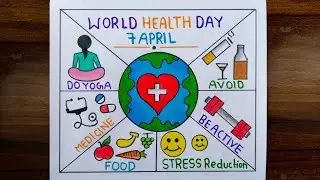 World Health Day Drawing / World Health Day Poster Drawing / Health Day Drawing Easy