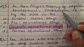 Jean Piaget Theory ques II Ctet Notes Discussions Series Radhe Radhe 🙏 Radha Radha Radha 