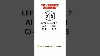 Dice Reasoning Trick | Cube and Dice Reasoning | SSC / RRB #shorts